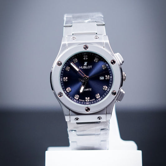 Black Prism Chain Strapped Hologram Dial Hublot Watch